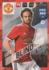 Футбол Карточка Daley Blind/Дейли Блинд (Манчестер Юнайтед, Аякс) Panini 2017-18