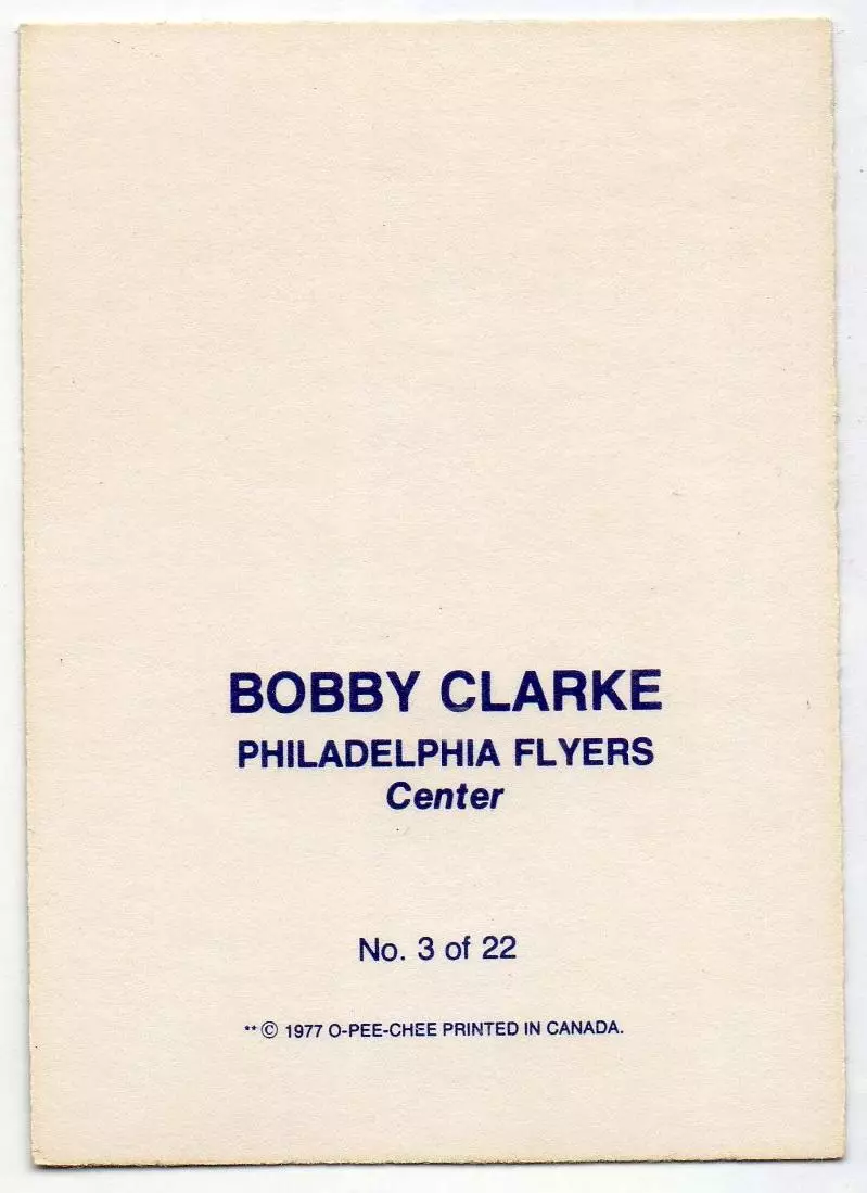 Карточка B. Clarke/Бобби Кларк (Philadelphia Flyers/Филадельфия Флайерз) NHL/НХЛ 1