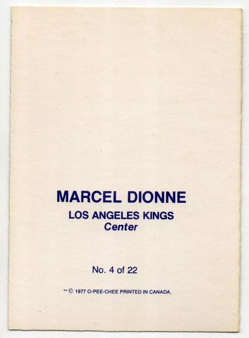 Карточка M. Dionne/Марсель Дионн (Los Angeles Kings/Лос-Анджелес Кингз) НХЛ/NHL 1