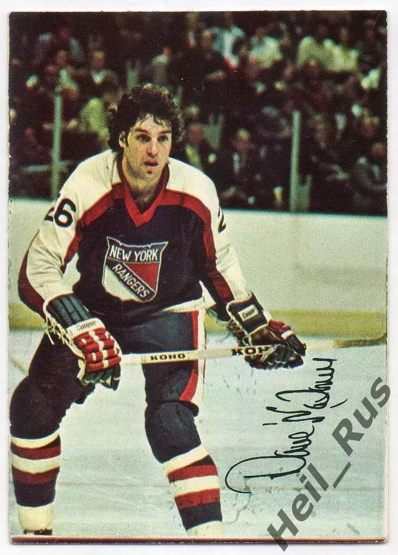 Карточка Dave Maloney/Дэйв Мэлоуни (New York Rangers/Нью-Йорк Рейнджерс) НХЛ/NHL