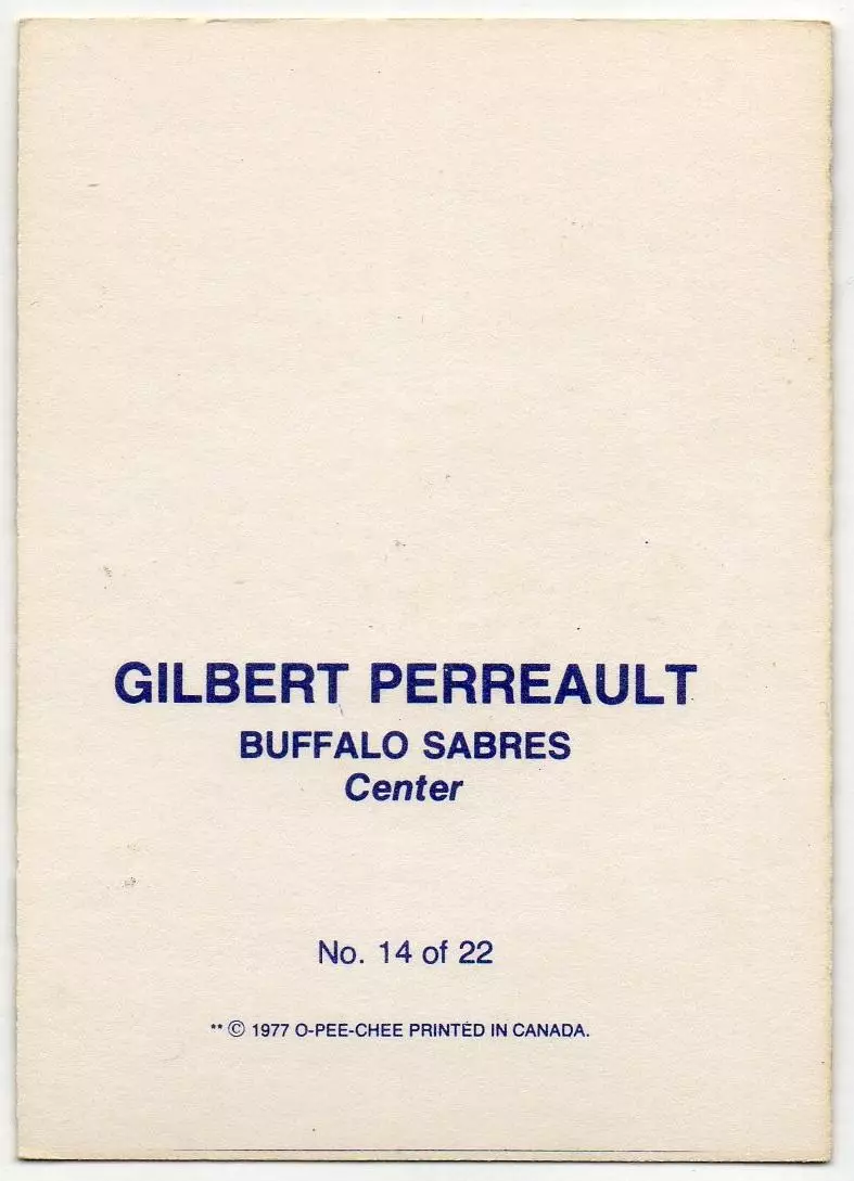 Карточка Gilbert Perreault/Жильбер Перро (Buffalo Sabres/Баффало Сейбрз) НХЛ-NHL 1
