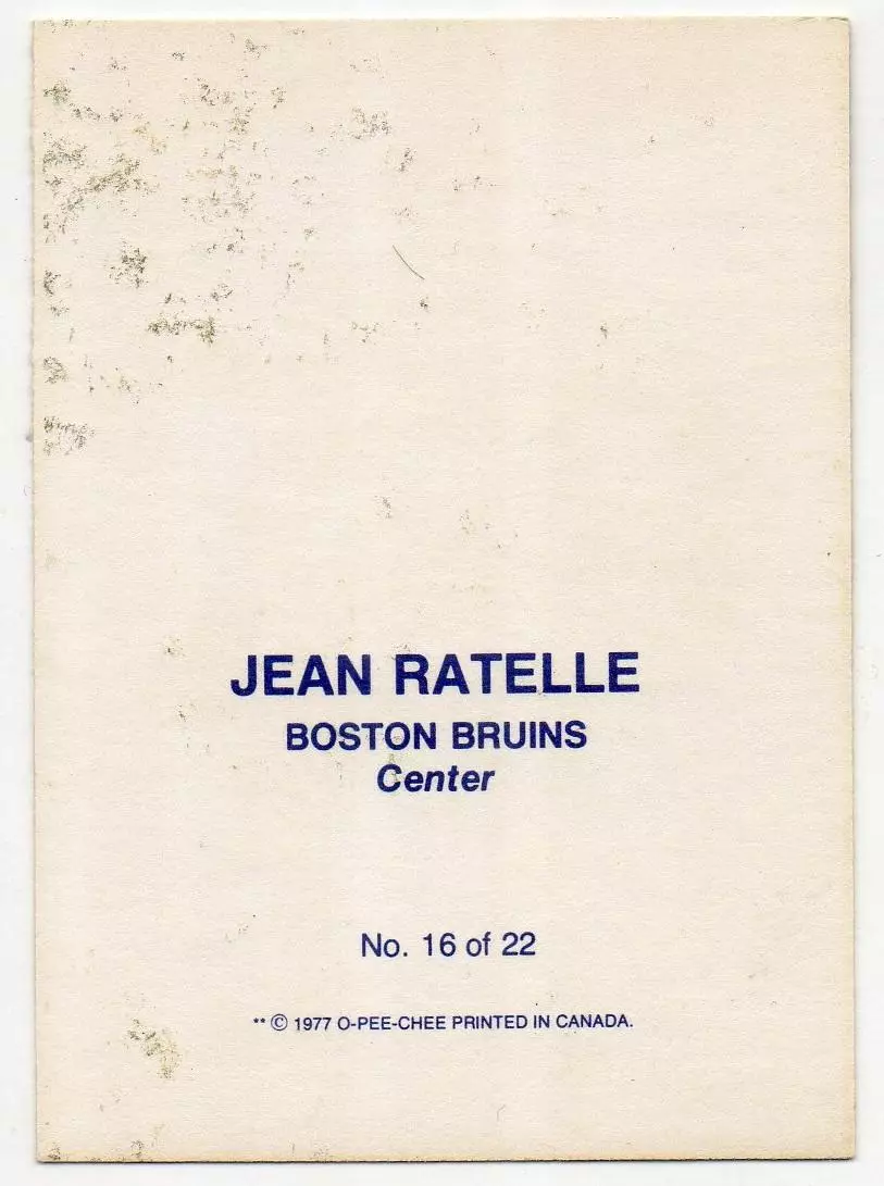 Хоккей. Карточка Jean Ratelle/Жан Ратель (Boston Bruins/Бостон Брюинз) НХЛ/NHL 1