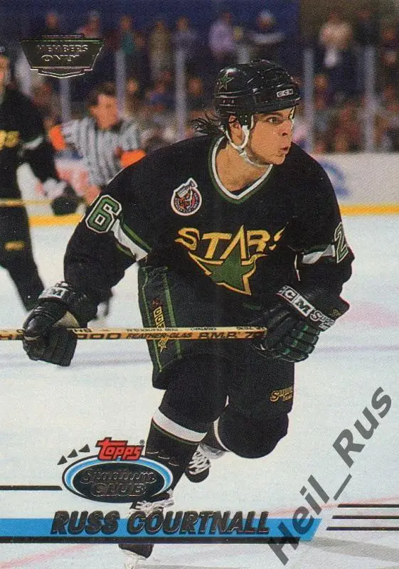 Хоккей Карточка Russ Courtnall/Расс Куртнолл (Dallas Stars/Даллас Старз) НХЛ/NHL