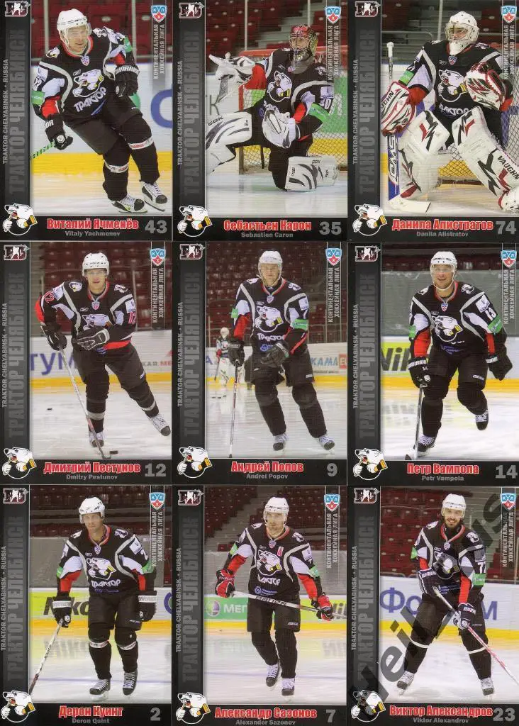 Хоккей. Трактор Челябинск 25 карточек 2010/11 SeReal КХЛ (Куинт, Кузнецов и др.)