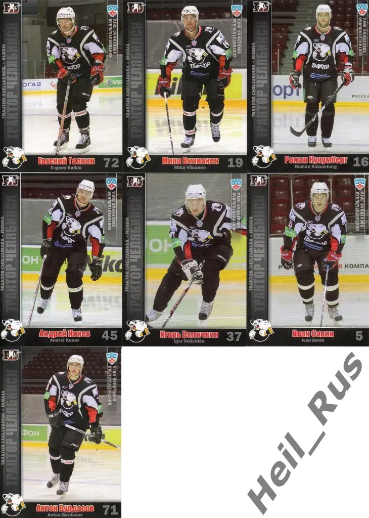 Хоккей. Трактор Челябинск 25 карточек 2010/11 SeReal КХЛ (Куинт, Кузнецов и др.) 4