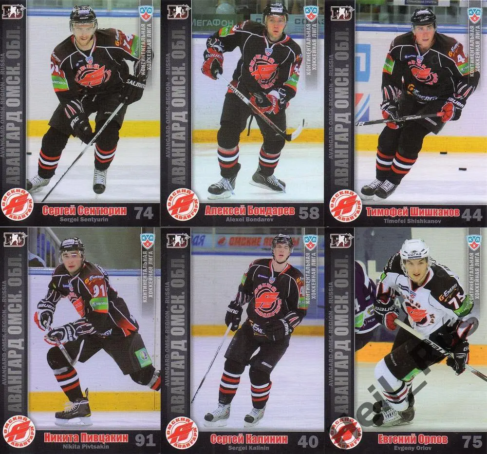 Хоккей. Авангард Омск 24 карточки 2010/11 SeReal КХЛ/KHL (Рябыкин, Ягр и др.) 4