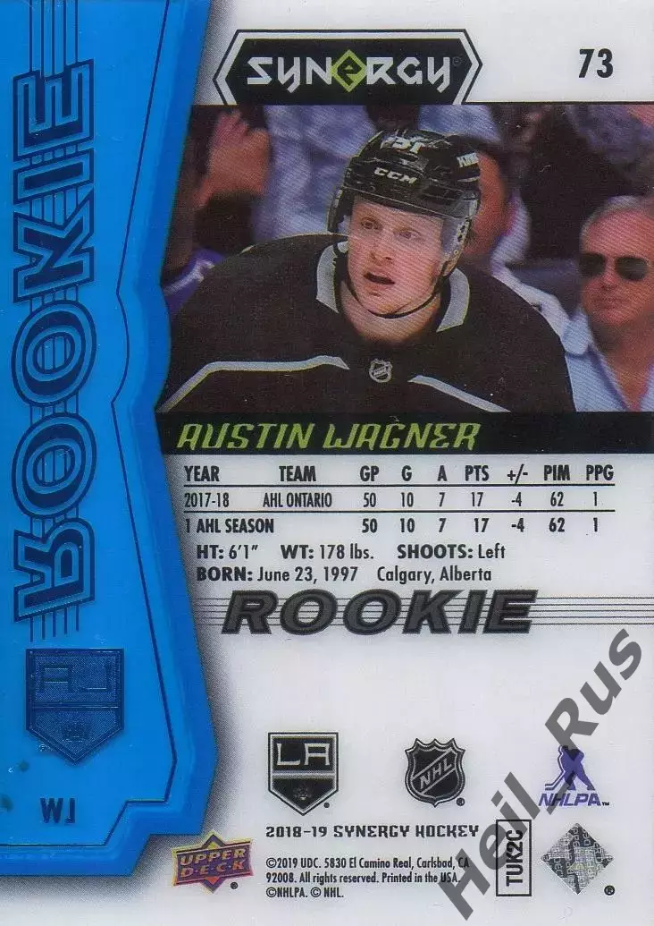 Карточка Austin Wagner/Остин Вагнер (Лос-Анджелес Кингз, Драконы) НХЛ/NHL, КХЛ 1