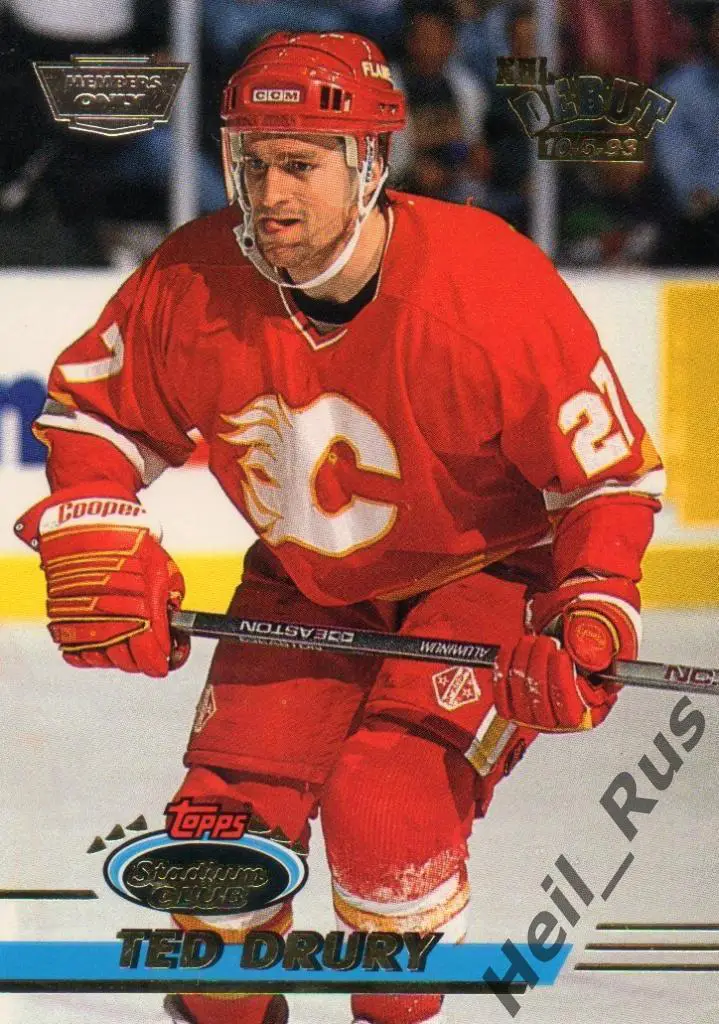 Хоккей. Карточка Ted Drury / Тед Друри (Calgary Flames / Калгари Флэймз) НХЛ/NHL