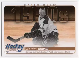 Хоккей. Карточка Johnny Bower/Джонни Бауэр (Toronto Maple Leafs/Торонто) НХЛ/NHL
