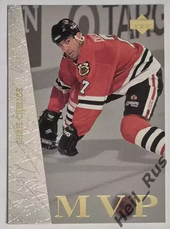 Карточка Chris Chelios/Крис Челиос (Chicago Blackhawks/Чикаго Блэкхокс) НХЛ/NHL