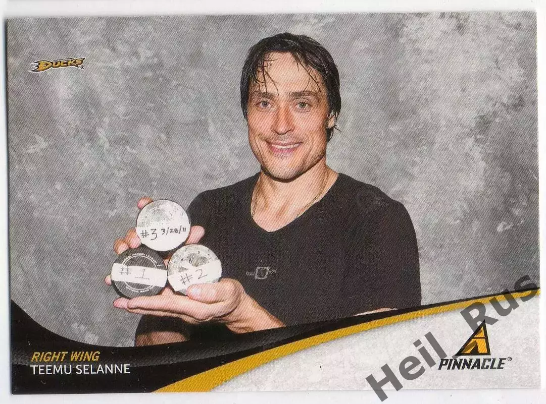 Хоккей. Карточка Teemu Selanne/Теему Селянне Anaheim Ducks/Анахайм Дакс НХЛ/NHL