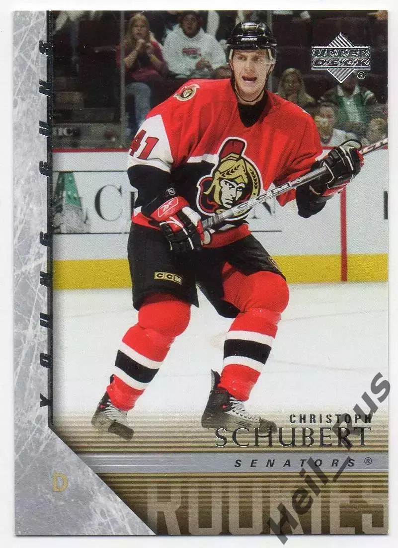Хоккей Карточка Christoph Schubert/Кристоф Шуберт Ottawa Senators/Оттава НХЛ/NHL