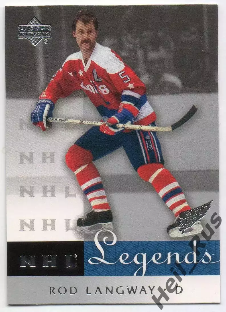 Карточка Rod Langway/Род Лэнгуэй Washington Capitals/Вашингтон Кэпиталз НХЛ/NHL