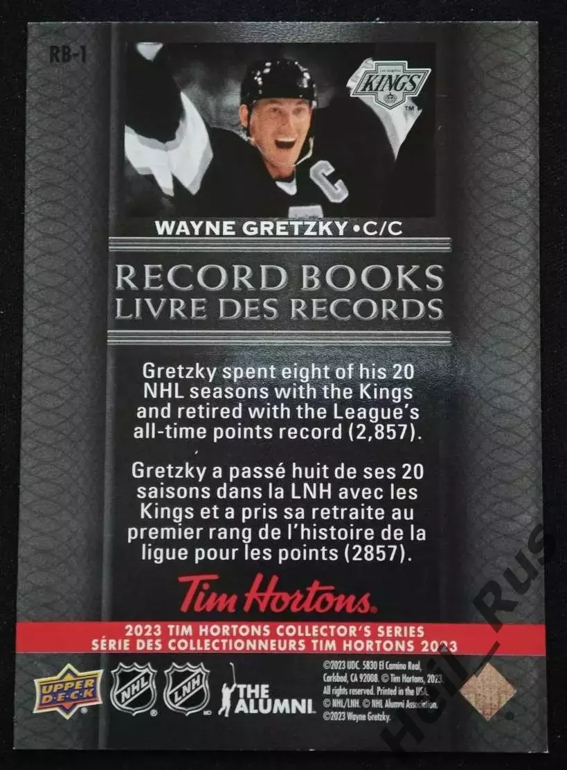 Карточка Wayne Gretzky/Уэйн Гретцки Los Angeles Kings/Лос-Анджелес Кингз NHL-НХЛ 1