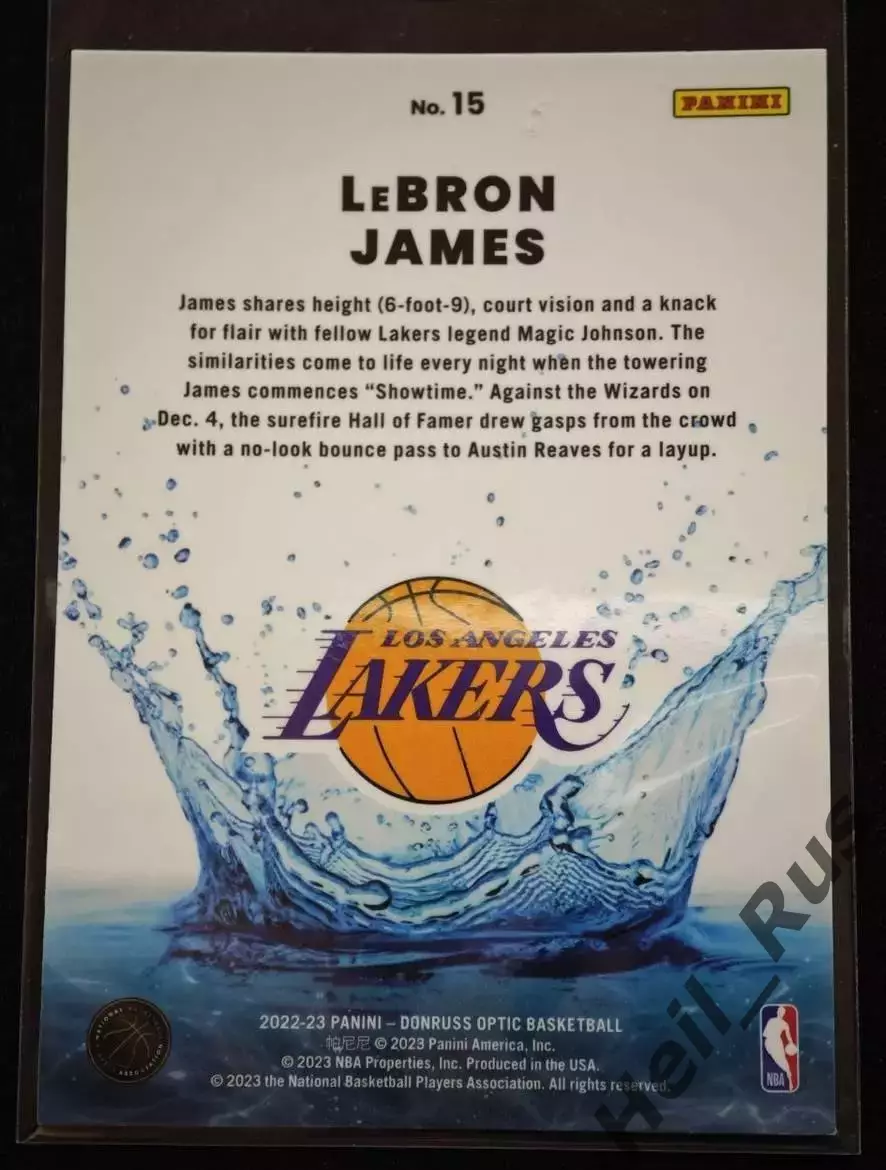 Баскетбол Карточка Леброн Джеймс Los Angeles Lakers/Лос-Анджелес Лейкерс NBA/НБА 1