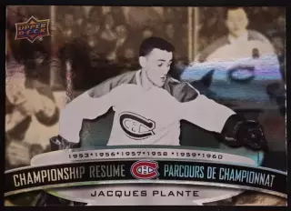 Карточка Jacques Plante/Жак Плант Montreal Canadiens/Монреаль Канадиенс НХЛ/NHL