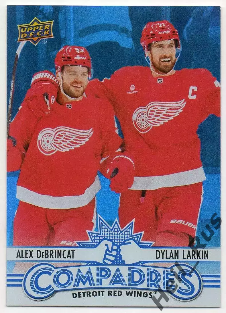 Хоккей. Карточка Алекс Дебринкэт/Дилан Ларкин Detroit Red Wings/Детройт НХЛ/NHL