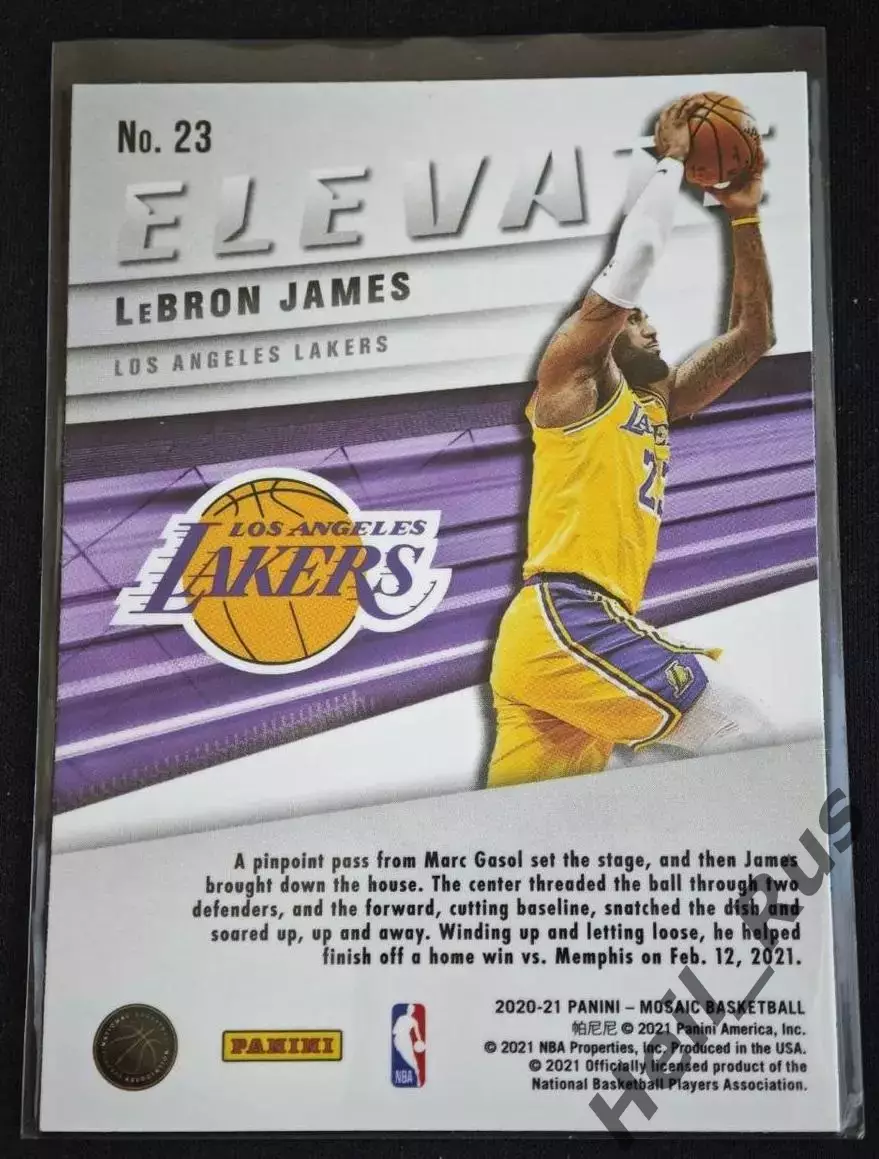 Баскетбол Карточка Леброн Джеймс Los Angeles Lakers/Лос-Анджелес Лейкерс NBA/НБА 1