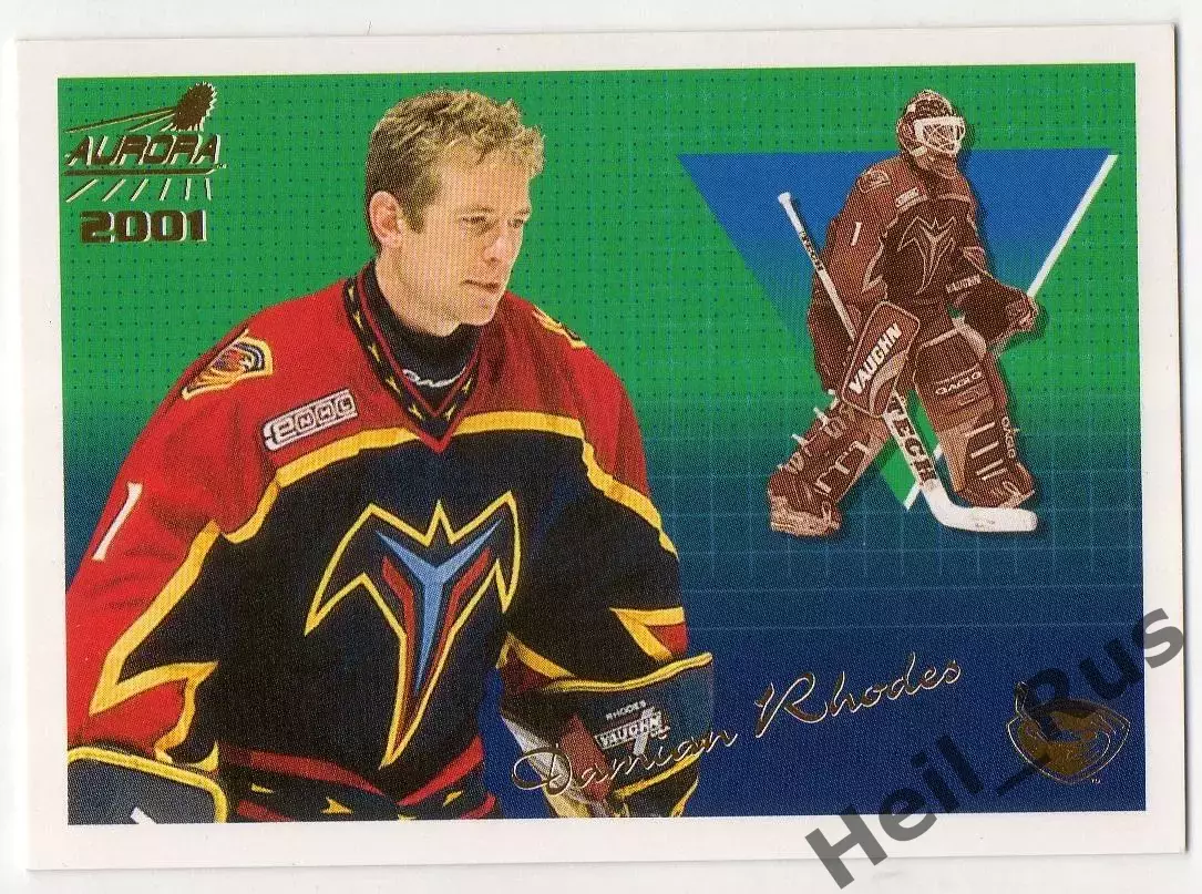 Хоккей. Карточка Damian Rhodes/Дэмиан Роудз (Atlanta Thrashers/Атланта) НХЛ/NHL