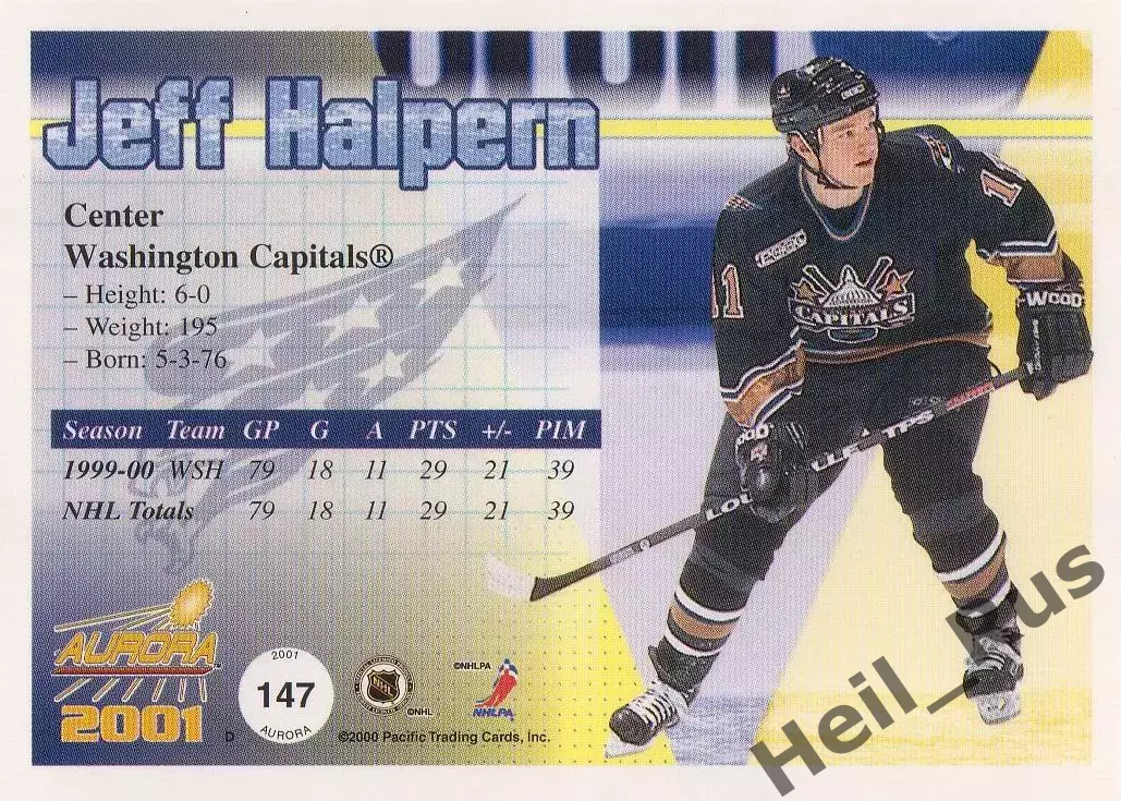 Карточка Halpern/Джефф Халперн (Washington Capitals/Вашингтон Кэпиталз) НХЛ/NHL 1