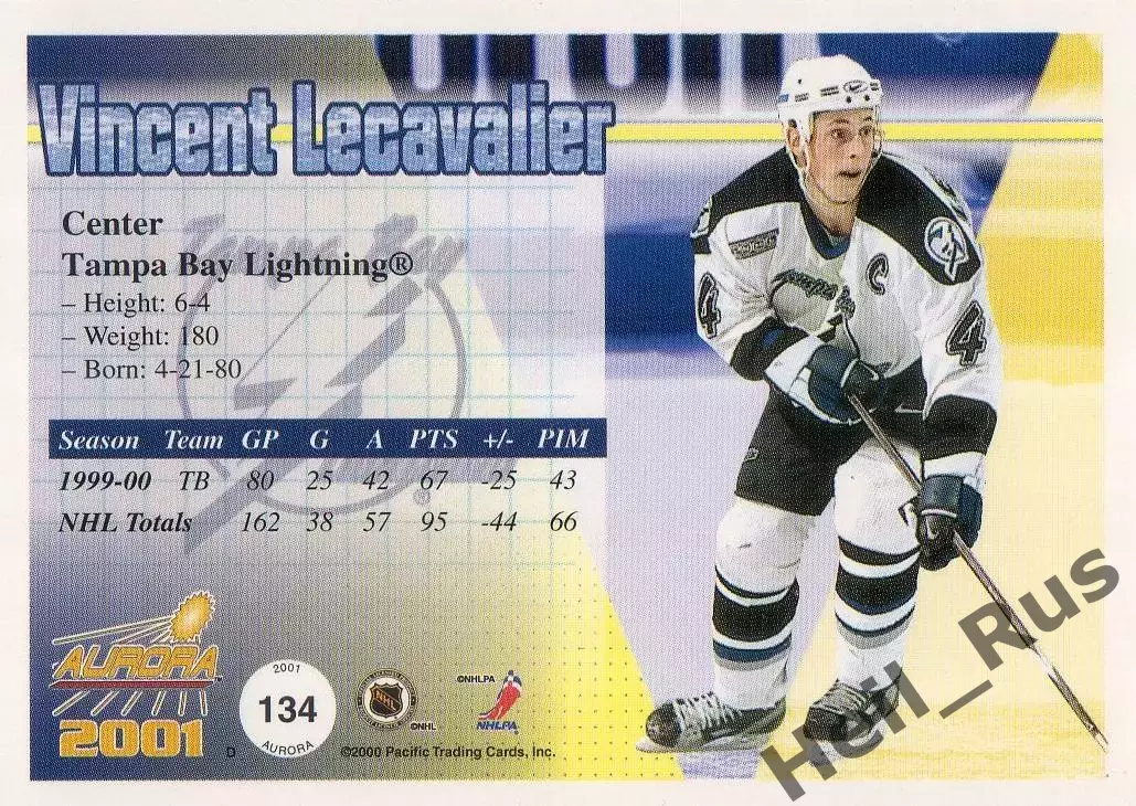 Карточка Венсан Лекавалье Tampa Bay Lightning/Тампа-Бэй Лайтнинг/Ак Барс НХЛ/NHL 1