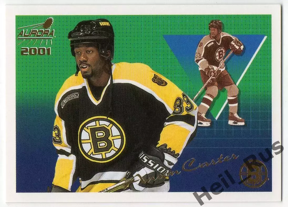 Хоккей. Карточка Anson Carter/Энсон Картер (Boston Bruins/Бостон Брюинз) НХЛ/NHL