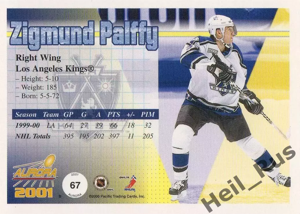 Карточка Palffy / Жигмунд Палффи (Los Angeles Kings/Лос-Анджелес Кингз) НХЛ/NHL 1