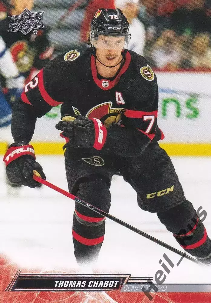 Хоккей; Карточка Thomas Chabot/Тома Шабо Ottawa Senators/Оттава Сенаторз NHL/НХЛ