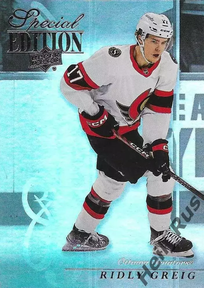 Хоккей; Карточка Ridly Greig/Ридли Грейг Ottawa Senators/Оттава Сенаторз НХЛ/NHL