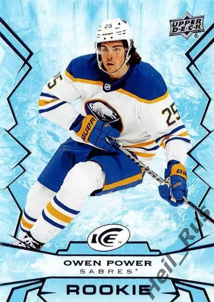 Хоккей; Карточка Owen Power/Оуэн Пауэр (Buffalo Sabres/Баффало Сейбрз) НХЛ/NHL