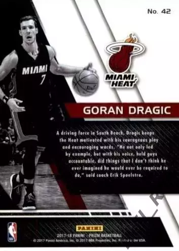 Баскетбол. Карточка Goran Dragic/Горан Драгич (Miami Heat/Майами Хит) NBA/НБА 1