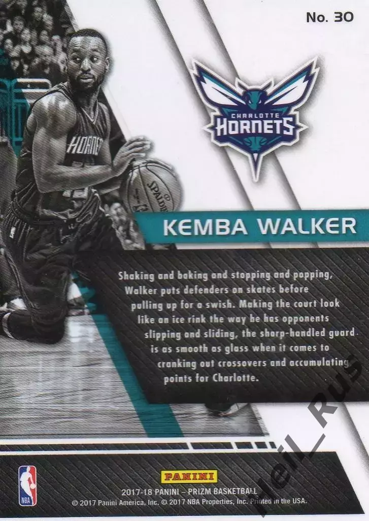 Баскетбол. Карточка Walker/Кемба Уокер Charlotte Hornets/Шарлотт Хорнетс NBA/НБА 1