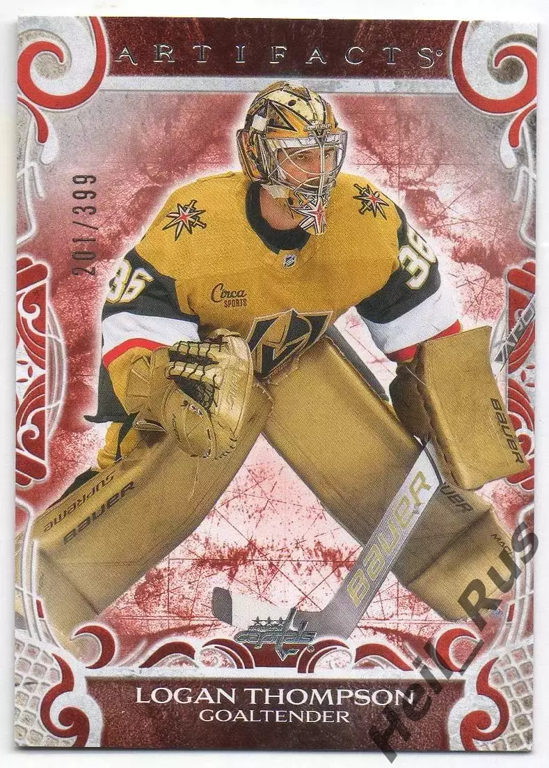 Хоккей; Карточка Logan Thompson/Логан Томпсон Vegas Golden Knights/Вегас НХЛ/NHL