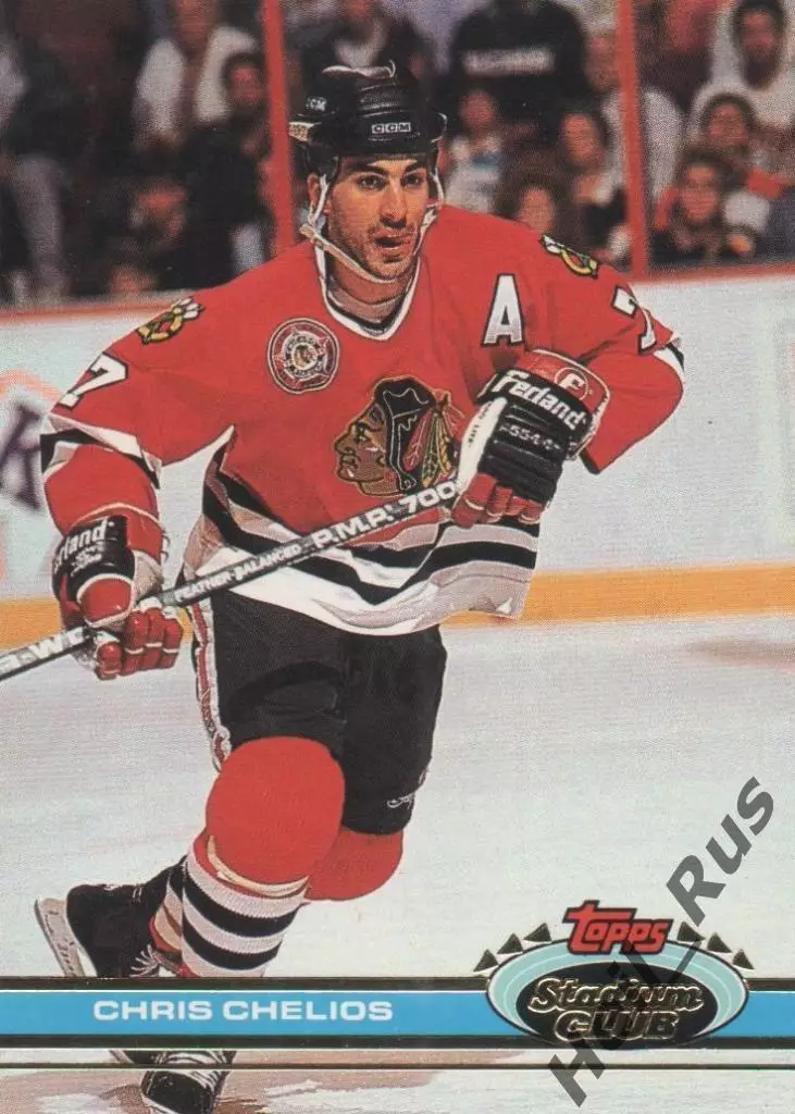 Карточка Chris Chelios/Крис Челиос (Chicago Blackhawks/Чикаго Блэкхокс) НХЛ/NHL