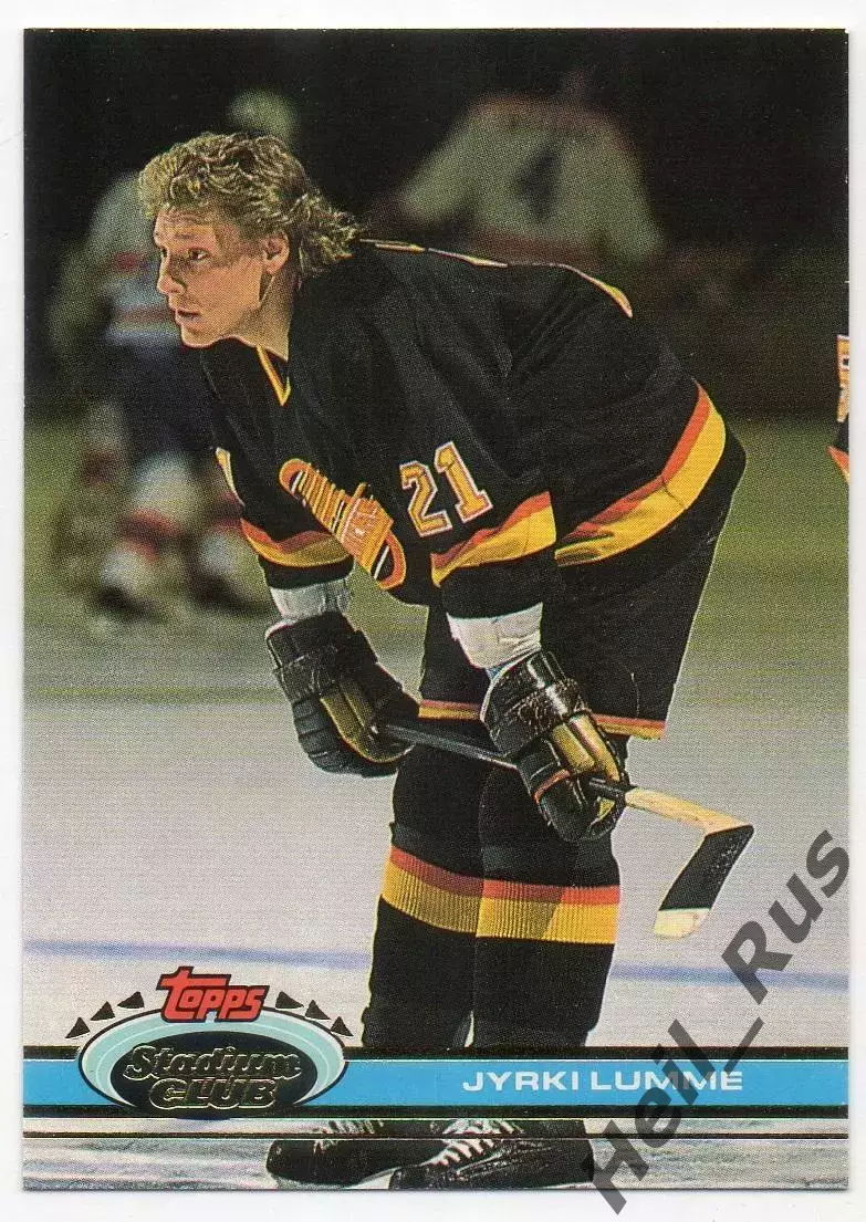Хоккей Карточка Jyrki Lumme/Юрки Лумме Vancouver Canucks/Ванкувер Кэнакс НХЛ NHL