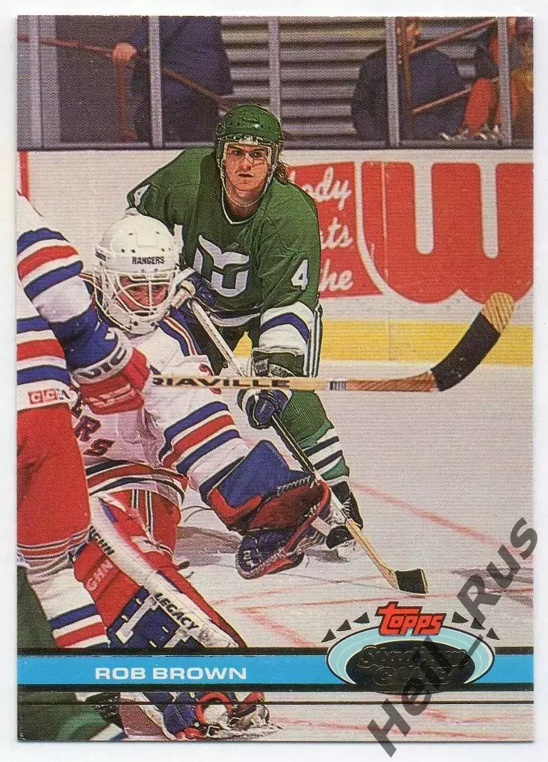 Хоккей; Карточка Rob Brown/Роб Браун (Hartford Whalers/Хартфорд Уэйлерс) НХЛ/NHL