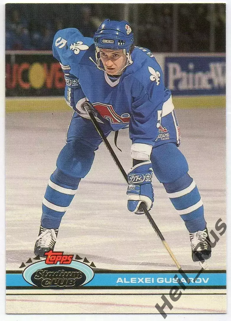 Хоккей Карточка Алексей Гусаров (Quebec Nordiques/Квебек, СКА, ЦСКА) НХЛ/NHL/КХЛ