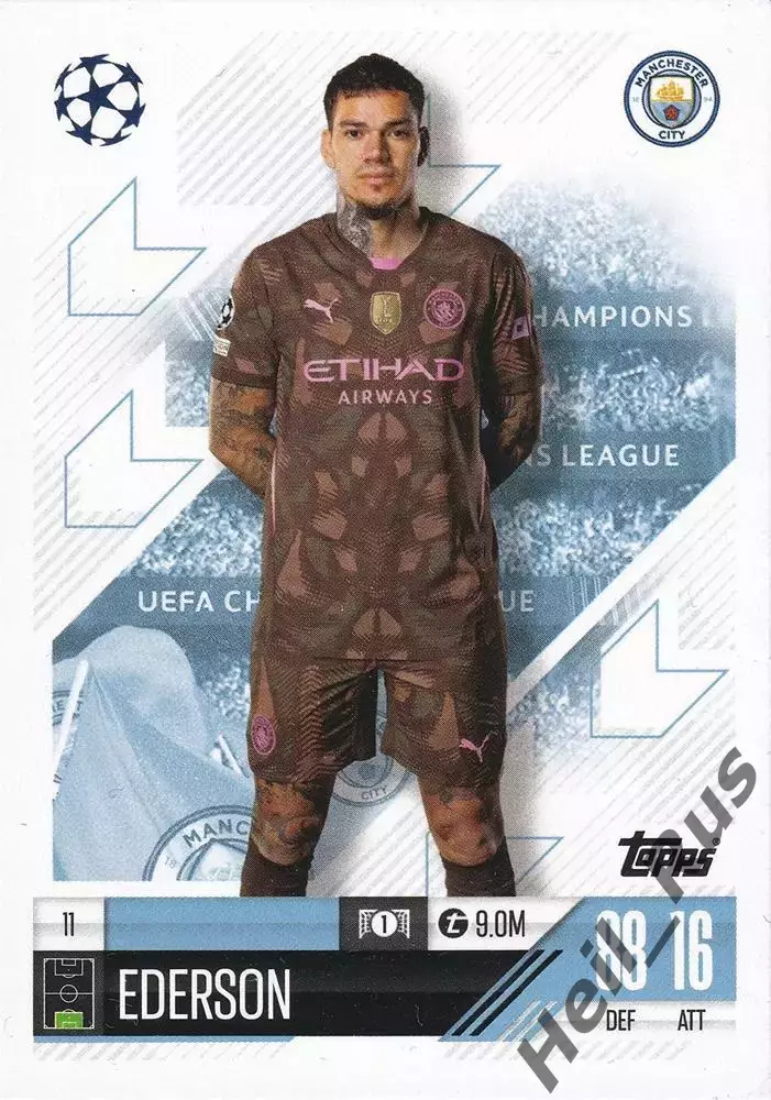 Футбол. Карточка Ederson/Эдерсон (Манчестер Сити/Бенфика) Лига Чемпионов 2024-25