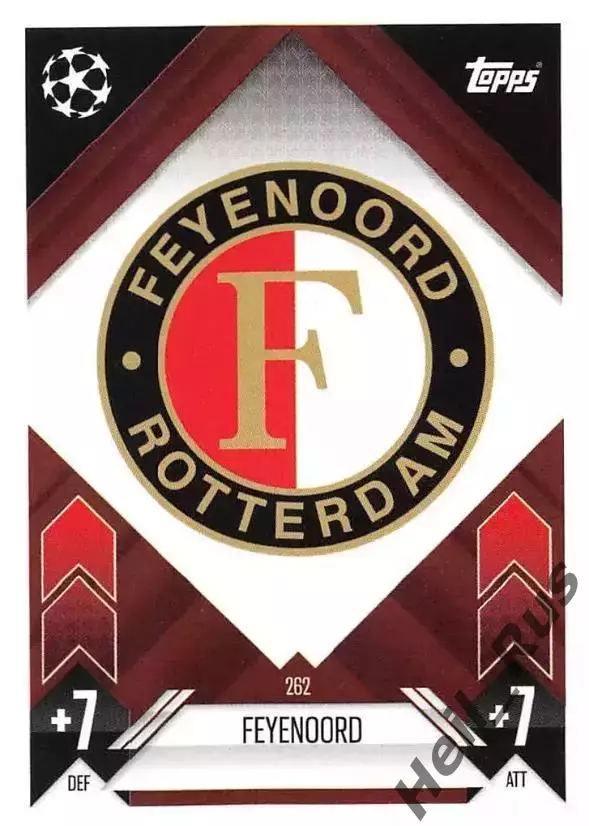 Футбол Карточка Логотип/Эмблема Feyenoord/Фейеноорд Лига Чемпионов 2024-25 TOPPS