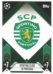 Футбол. Карточка Логотип/Эмблема Спортинг Лиссабон Лига Чемпионов 2024-25 TOPPS