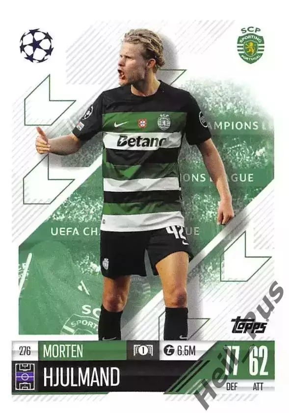 Футбол. Карточка Мортен Юльманн (Спортинг Лиссабон) Лига Чемпионов 2024-25 TOPPS