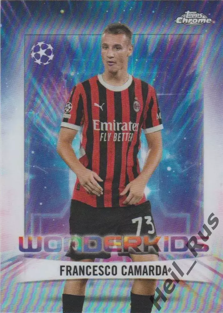 Футбол. Карточка Франческо Камарда (Милан, Лечче) Лига Чемпионов 2024-25 TOPPS