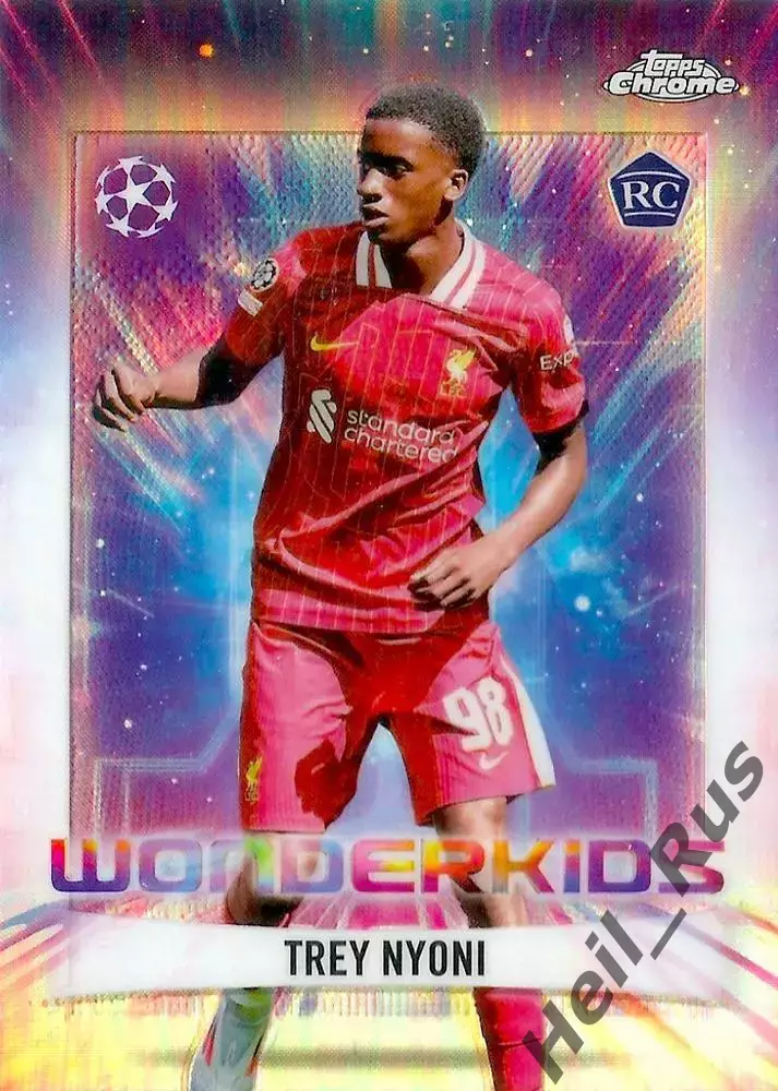 Футбол. Карточка Trey Nyoni/Трей Ньони (Ливерпуль) Лига Чемпионов 2024-25 TOPPS