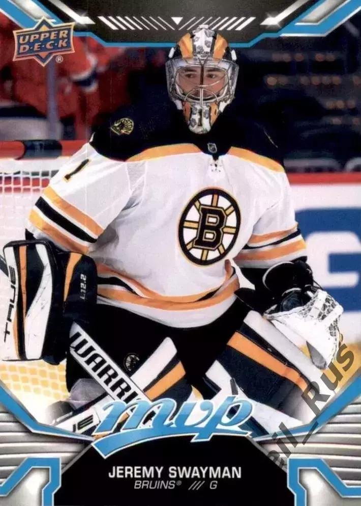 Карточка Jeremy Swayman/Джереми Суэймэн (Boston Bruins/Бостон Брюинз) НХЛ / NHL