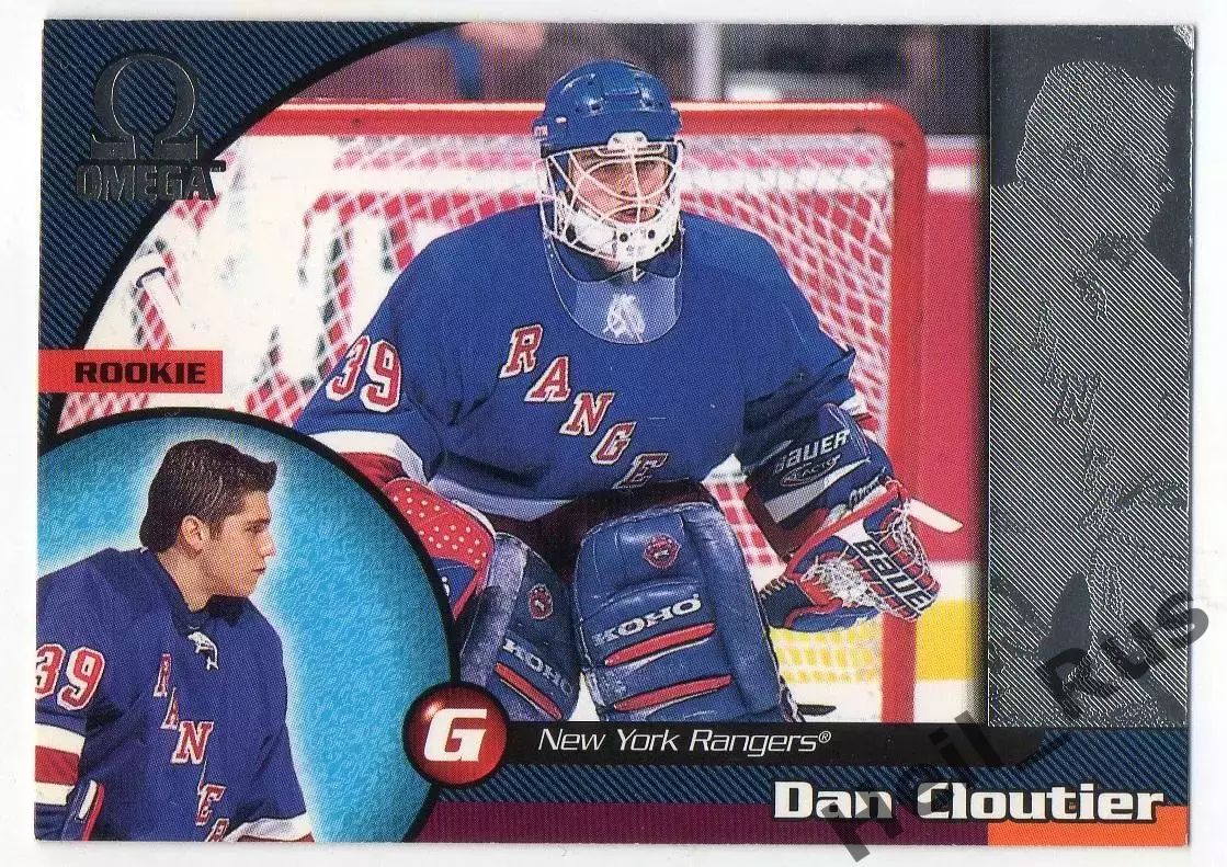 Карточка Dan Cloutier/Дэн Клутье (New York Rangers/Нью-Йорк Рейнджерс) NHL/НХЛ