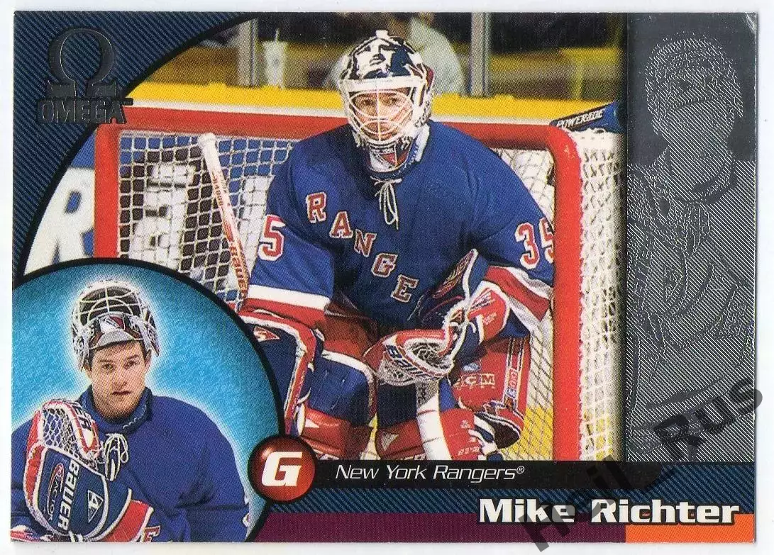 Карточка Mike Richter/Майк Рихтер (New York Rangers/Нью-Йорк Рейнджерс) NHL, НХЛ