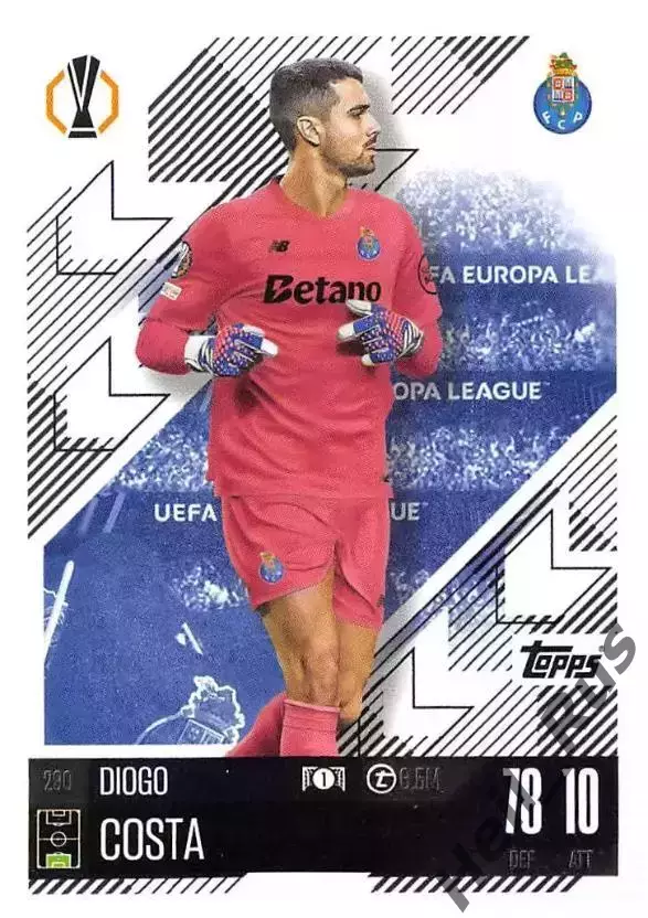 Футбол Карточка Diogo Costa/Диогу Кошта FC Porto/Порту Лига Европы 2024-25 TOPPS
