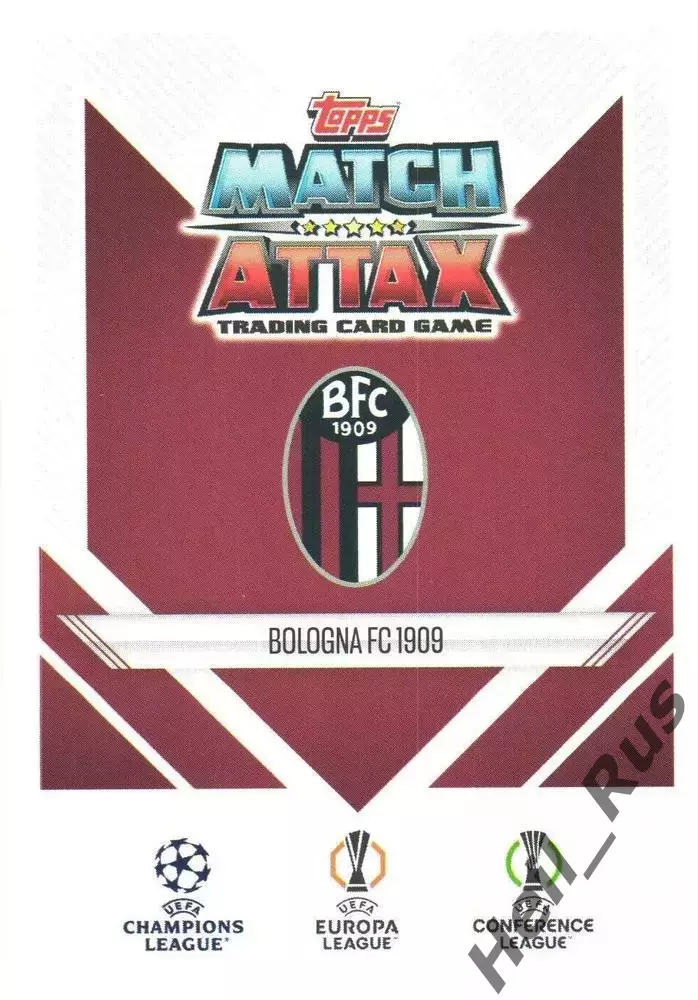 Футбол. Карточка Логотип/Эмблема Bologna FC/Болонья Лига Чемпионов 2024-25 TOPPS 1