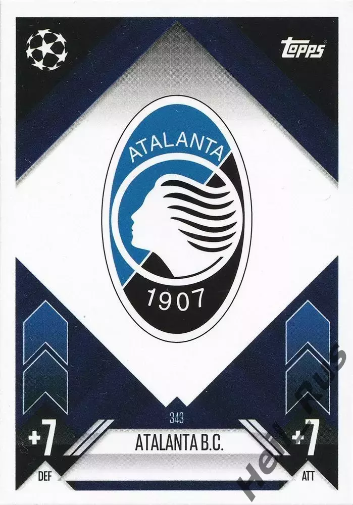 Футбол. Карточка Логотип/Эмблема Atalanta/Аталанта Лига Чемпионов 2024-25 TOPPS