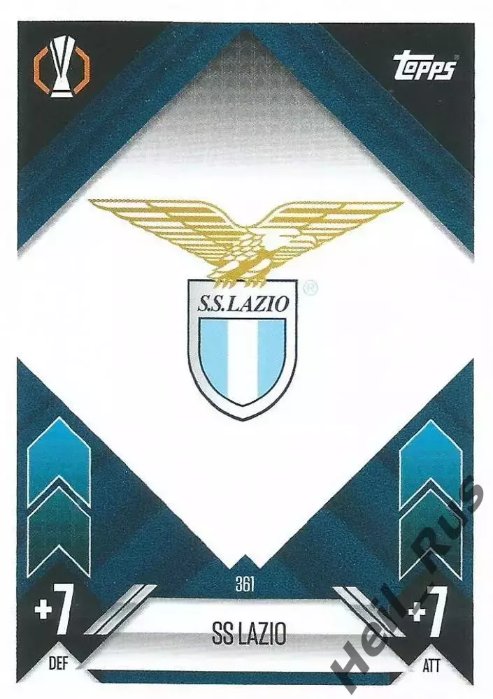 Футбол. Карточка Логотип/Эмблема SS Lazio/Лацио Лига Европы 2024-25 TOPPS